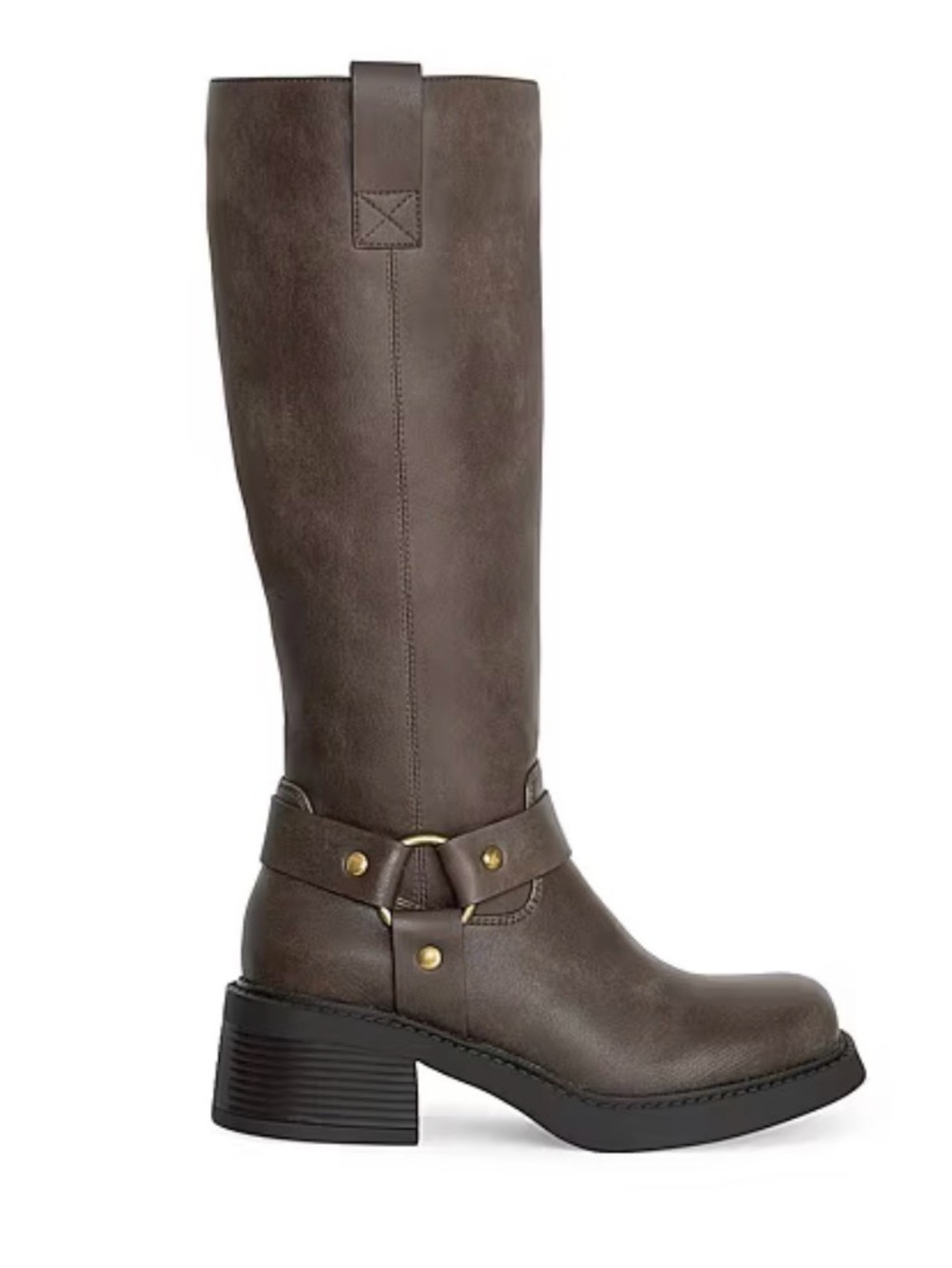 RM Rebecca Minkoff Sona Stacked Heel Motorcycle Boots Brown/Calf Sz 7M NWT - Picture 3 of 7